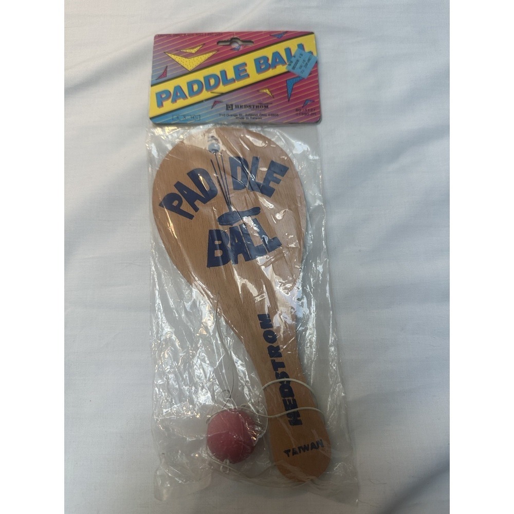 Vintage 1990 Taiwan Paddle Ball Hedstrom - Brand New Sealed - Retro RARE